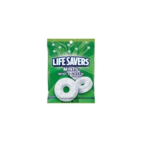 Wrigley Life Savers Mints Wint O Green Hard Candies - Wintergreen - Individually Wrapped - 6.25 oz