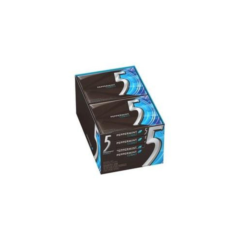 5 Gum Peppermint Cobalt Sugar-free Gum - 10 packs - Peppermint - Individually Wrapped - 10 / Box