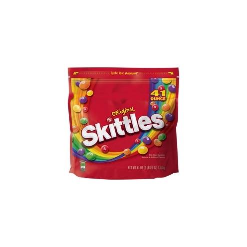 Skittles Original Candy Bag - 2 lb. 9 oz. - Orange, Lemon, Grape, Strawberry, Green Apple - Resealable Zipper - 2.56 lb - 1 / Bag