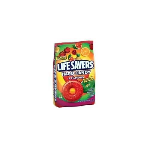 Life Savers 5 Flavors Hard Candy Bag - 2 lb. 9oz. - Cherry, Raspberry, Watermelon, Orange, Pineapple - Individually Wrapped - 2.56 lb - 1 / Bag