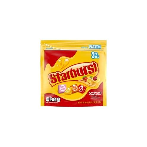 Starburst Fruit Chews Party Size Bag - Strawberry, Lemon, Orange, Cherry - Individually Wrapped, Resealable Zipper - 3.12 lb - 1 Each