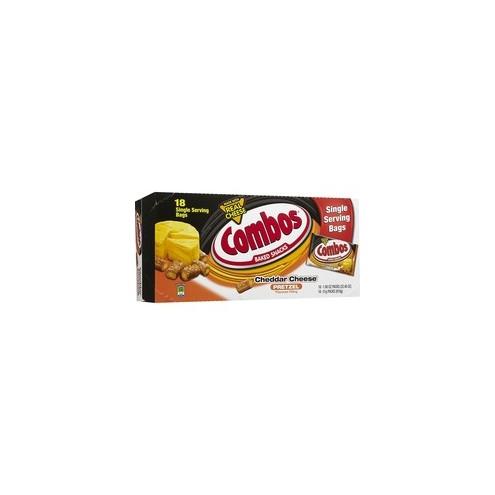 Combos Cheddar Cheese Filled Pretzel - Cheddar Cheese, Crunch - 1.80 oz - 18 / Box