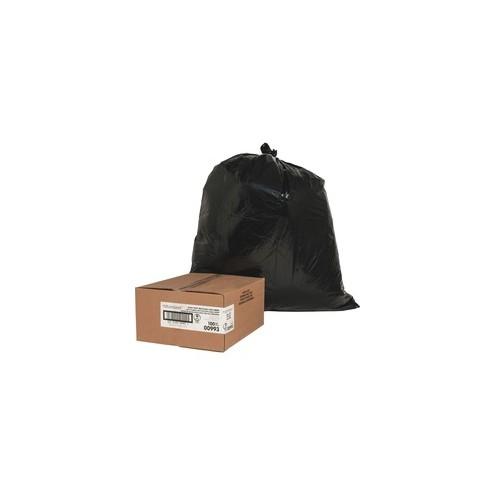 Nature Saver Black Low-density Recycled Can Liners - Medium Size - 33 gal - x 1.65 mil (42 Micron) Thickness - Low Density - Black - Plastic - 100/Box - Cleaning Supplies