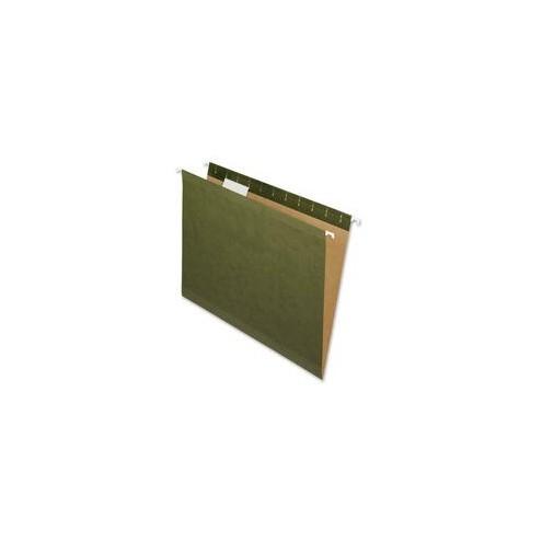 Nature Saver Recycled Green Hanging File Folders - Letter - 8 1/2" x 11" Sheet Size - 1/5 Tab Cut - Poly - Standard Green - Recycled - 25 / Box