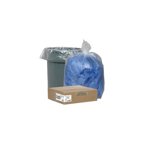 Nature Saver Recycled Trash Can Liners - Medium Size - 33 gal - 33" Width x 39" Length x 1.25 mil (32 Micron) Thickness - Low Density - Clear - 100/Carton - Pilferage Control