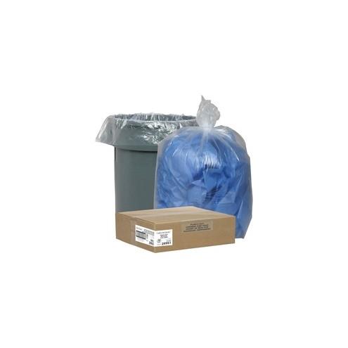 Nature Saver Recycled Trash Can Liners - Large Size - 45 gal - 40" Width x 46" Length x 1.50 mil (38 Micron) Thickness - Low Density - Clear - 100/Carton - Pilferage Control