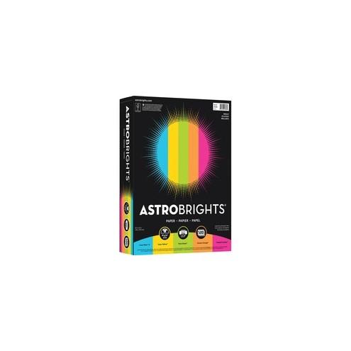 Astrobrights Color Paper - "Bright" 5-Color Assortment - Letter - 8 1/2" x 11" - 24 lb Basis Weight - Smooth - 500 / Ream - Lunar Blue, Terra Green, Cosmic Orange, Solar Yellow, Fireball Fuschia