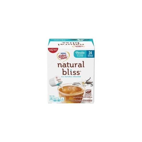 Coffee mate Natural Bliss Creamer Singles - Vanilla Flavor - 9 fl oz (266 mL) - 96/Carton