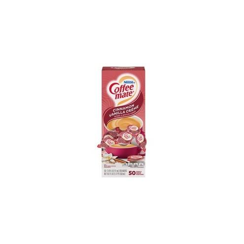 Nestl&eacute;&reg; Coffee-mate&reg; Coffee Creamer Cinnamon Vanilla Cr&eacute;me - liquid creamer singles - Cinnamon Vanilla Creme Flavor - 0.38 fl oz (11 mL) - 50/Box