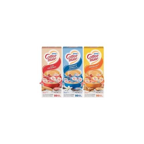 Coffee mate Creamer Singles Variety Pack - Original, Hazelnut, French Vanilla Flavor - 3/Carton