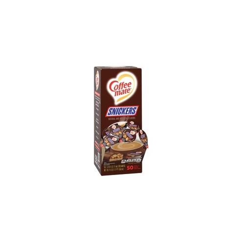 Coffee mate Creamer Snickers Flavor Singles - Snicker Flavor - 0.38 fl oz (11 mL) - 50/Box