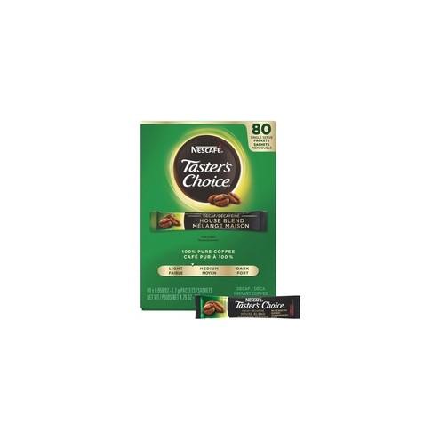 Nestle Decaffeinated House Blend Coffee Singles - Decaffeinated - House Blend - 0.1 oz - 80 / Box