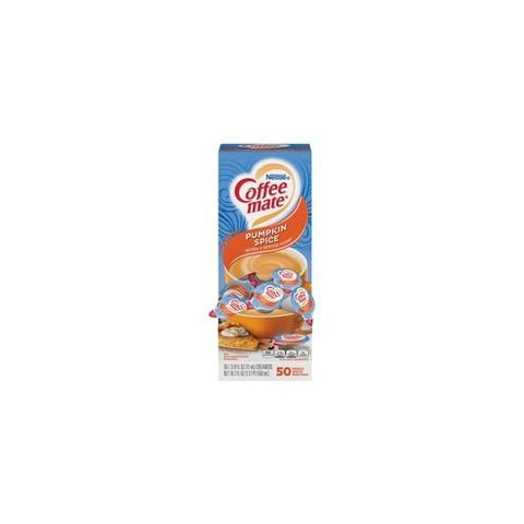 Nestl&eacute;&reg; Coffee-mate&reg; Coffee Creamer Pumpkin Spice - liquid creamer singles - Pumpkin Spice Flavor - 0.38 fl oz (11 mL) - 50/Box - 1 Serving