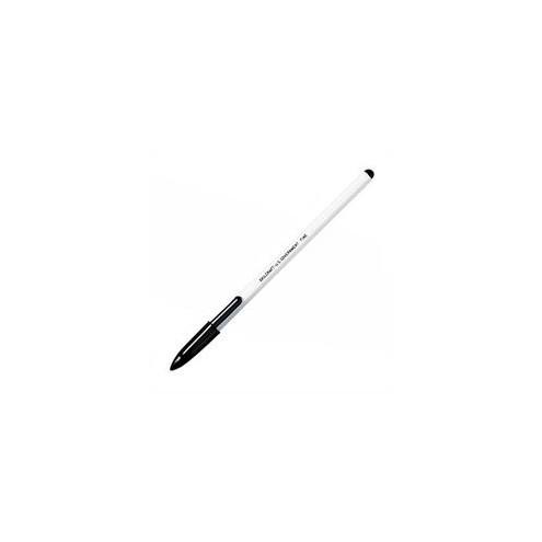 SKILCRAFT Stick Pen - Fine Pen Point - Black - White Barrel - 1 Dozen