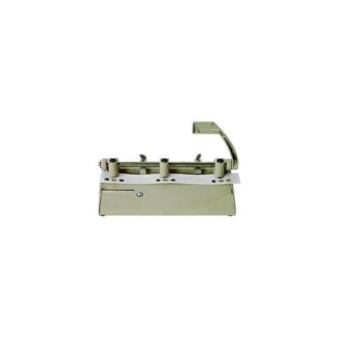 SKILCRAFT Adjustable Heavy-duty 3-Hole Punch - 3 Punch Head(s) - 28 Sheet Capacity - 13/32" Punch Size - Round Shape - Beige