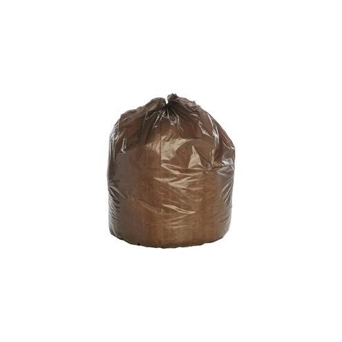 SKILCRAFT 8105-01-183-9769 Heavy Duty Plastic Trash Bag - 33 gal - 33" Width x 39" Length - Low Density - Dark Brown - Plastic, Resin - 1/Box - Office Waste