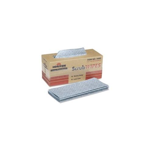 SKILCRAFT Heavy-duty Scrub Wipes - 11.50" x 16.50" - Blue - Polypropylene - Absorbent, Lint-free, Durable, Reusable - 300 Quantity Per Pack - 300 / Box