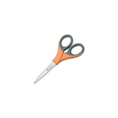 SKILCRAFT Sewing Scissors - 3" Cutting Length - 6.6" Overall Length - Straight-left/right - Stainless Steel - Orange, Black - 1 Each