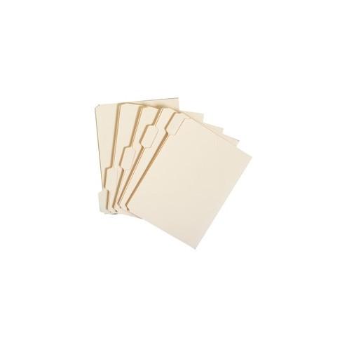 SKILCRAFT Manila File Folder - Letter - 8 1/2" x 11" Sheet Size - 3/4" Expansion - 1/5 Tab Cut - 11 pt. Folder Thickness - Manila - Manila - 100 / Box