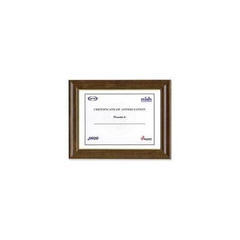 SKILCRAFT Walnut Stained Picture Frame - Holds 8.50" x 11" Insert - Horizontal, Vertical - Hanger - 12 / Box - Walnut