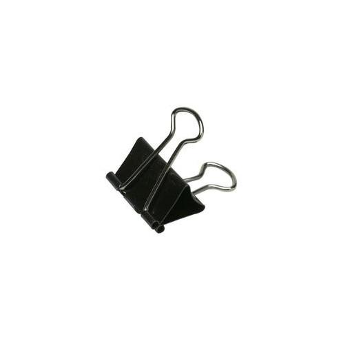 SKILCRAFT Spring-type Binder Clips - Small - 0.38" Size Capacity - 12 / Dozen - Silver, Black - Steel