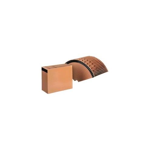 SKILCRAFT Expanding File Pocket - Letter - 8 1/2" x 11" Sheet Size - 15" Expansion - 31 Pocket(s) - Leather - Brown - Recycled - 1 Each