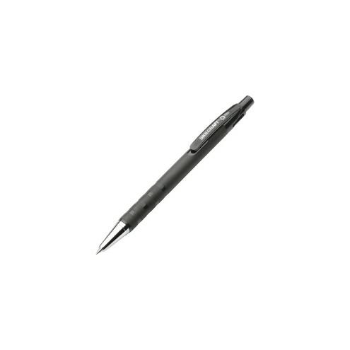 SKILCRAFT Rubberized Barrel Retractable Ballpoint Pen - Fine Pen Point - Refillable - Retractable - Black - Rubber Barrel - 12 / Dozen