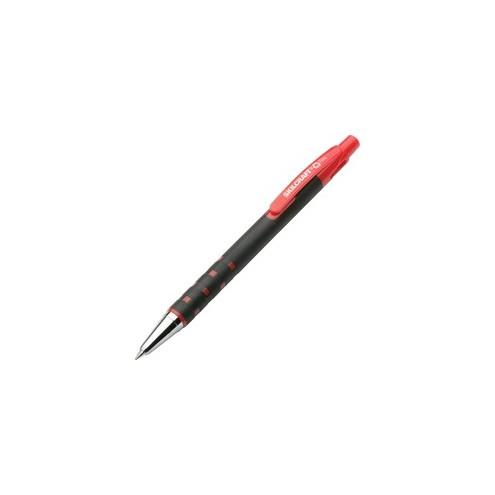 SKILCRAFT Rubberized Barrel Retractable Ballpoint Pen - Fine Pen Point - Refillable - Retractable - Red - Rubber Barrel - 12 / Dozen