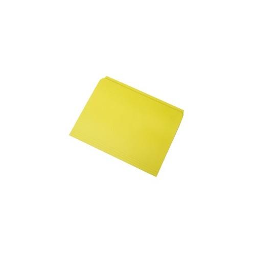 SKILCRAFT Straight Cut Stained File Folders - Letter - 8 1/2" x 10 63/64" Sheet Size - 11 pt. Folder Thickness - Yellow - Recycled - 100 / Box