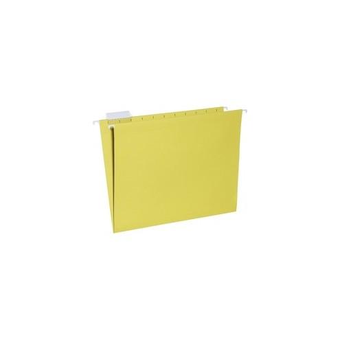 SKILCRAFT Hanging File Folder - Letter - 8 1/2" x 11" Sheet Size - 2" Expansion - 1/5 Tab Cut - 11 pt. Folder Thickness - Paperboard - Yellow - 1 Box