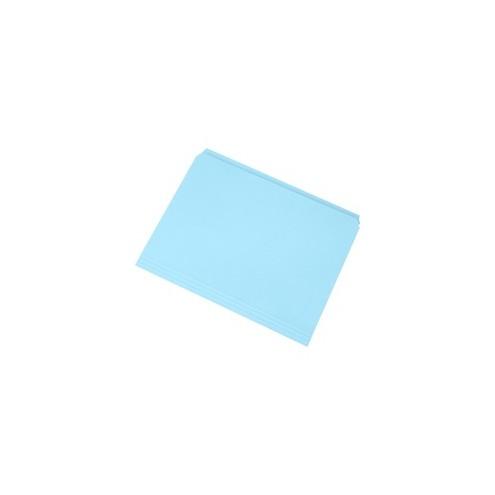 SKILCRAFT Straight Cut Scored Bottom File Folders - Letter - 8 1/2" x 11" Sheet Size - 3/4" Expansion - 11 pt. Folder Thickness - Blue - Recycled - 100 / Box