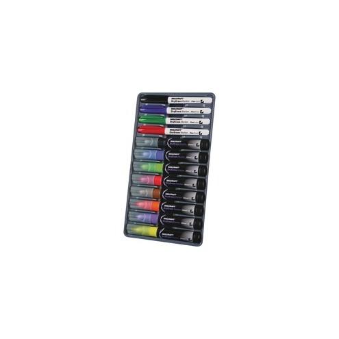 SKILCRAFT 12-Color Dry Erase Marker System - Fine Marker Point - Chisel Marker Point Style - Purple, Red, Blue, Green, Orange, Yellow, Brown, Black - 12 / Kit