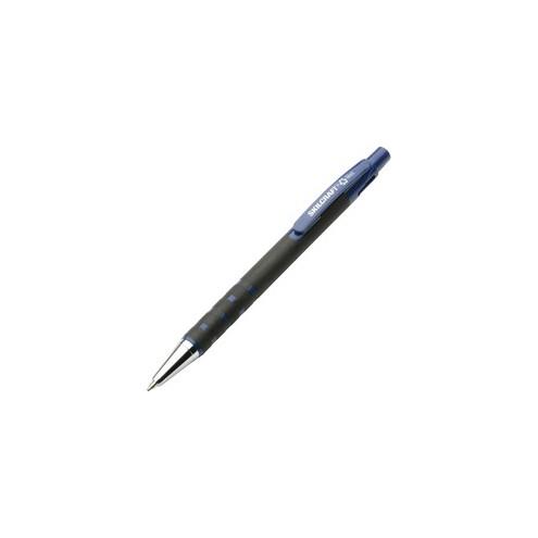 SKILCRAFT Rubberized Barrel Retractable Ballpoint Pen - Medium Pen Point - Refillable - Blue - Rubber Barrel - 12 / Dozen