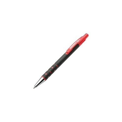 SKILCRAFT Rubberized Barrel Retractable Ballpoint Pen - Medium Pen Point - Refillable - Red - Rubber Barrel - 12 / Dozen