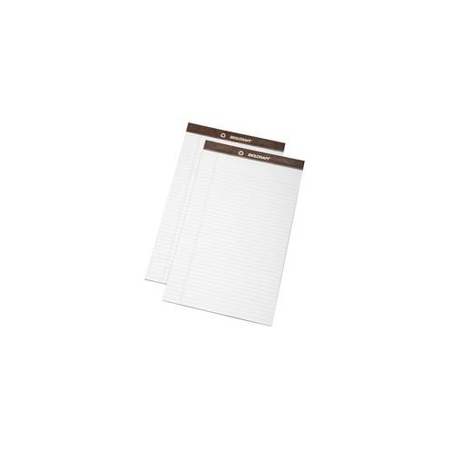 SKILCRAFT Writing Pad - 50 Sheets - 16 lb Basis Weight - 8 1/2" x 14" - White Paper - Perforated, Back Board, Leatherette Head Strip, Heavyweight - Recycled - 12 / Dozen