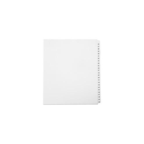 SKILCRAFT Numeric 26-50 Table of Contents Sheets - 25 Printed Tab(s) - Digit - 26-50 - 8.5" Divider Width x 11" Divider Length - Letter - White Divider - 1 Set