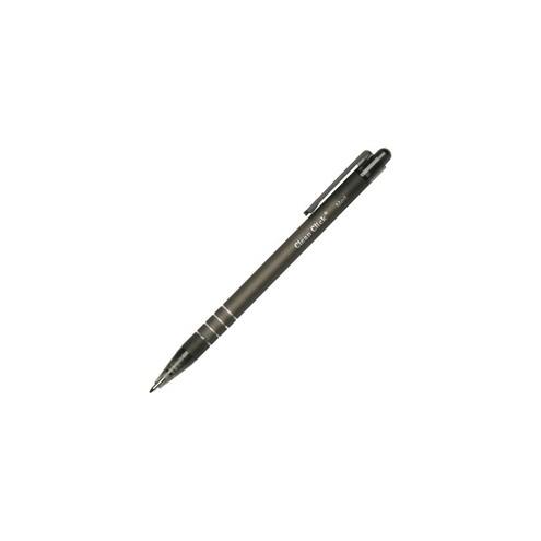 SKILCRAFT Rubberized Retractable Ballpoint Pen - Medium Pen Point - Retractable - Black - Rubber Barrel - 12 / Dozen