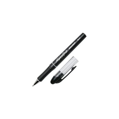 SKILCRAFT Cushion Grip Transparent Ballpoint Pen - Medium Pen Point - Refillable - No - Black - Black Barrel - 1 Dozen