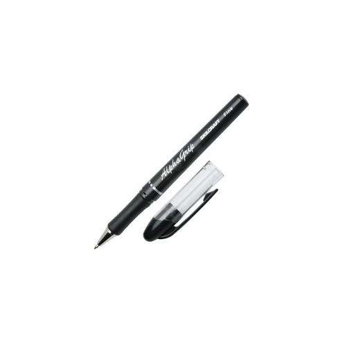 SKILCRAFT Cushion Grip Transparent Ballpoint Pen - Fine Pen Point - Refillable - No - Black - Black Barrel - 1 Dozen