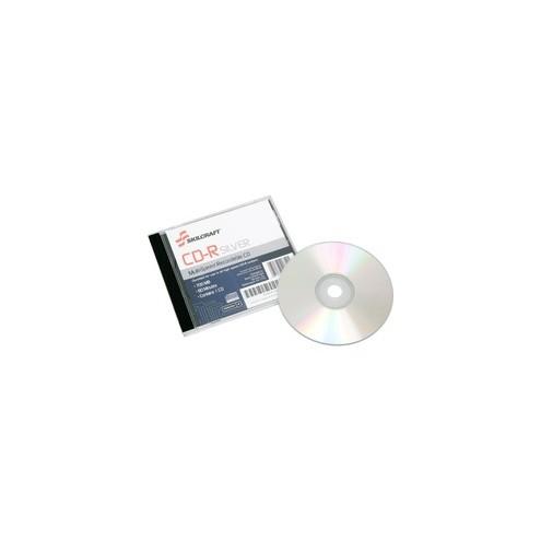 SKILCRAFT CD Recordable Media - CD-R - 52x - 700 MB - 1 Pack Jewel Case - 120mm - Printable - Thermal Printable - 1.33 Hour Maximum Recording Time