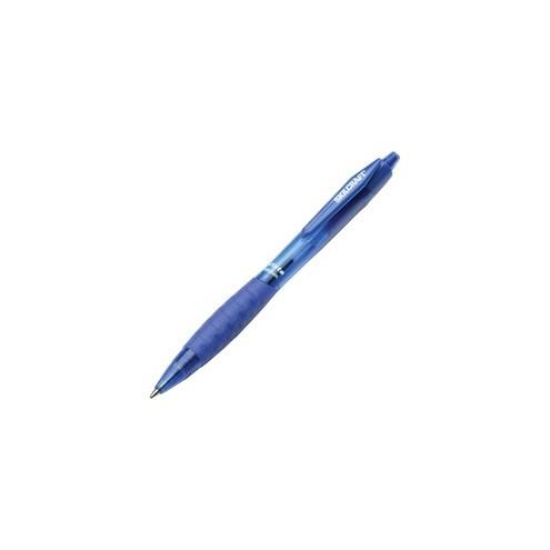 SKILCRAFT Retractable Vista Ballpoint Pen - Medium Pen Point - Refillable - Retractable - Blue - Transparent Rubber Barrel - 12 / Dozen