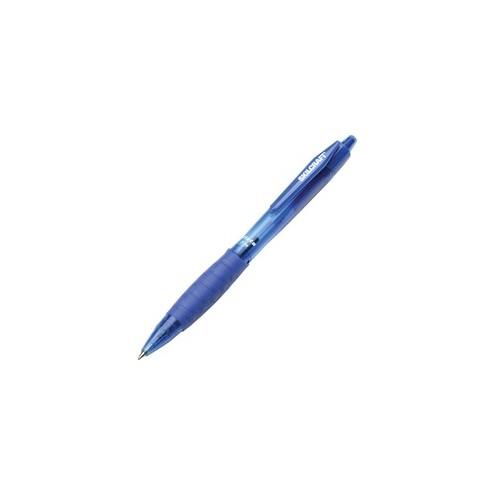 SKILCRAFT Retractable Vista Ballpoint Pen - Fine Pen Point - Refillable - Retractable - Blue - Transparent Barrel - 12 / Dozen