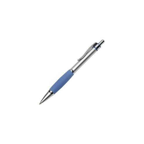 SKILCRAFT Retractable Metal Barrel Ballpoint Pen - Medium Pen Point - Refillable - Retractable - Blue - Metal Barrel - 12 / Dozen