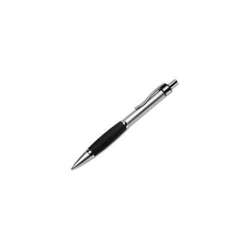 SKILCRAFT Retractable Metal Barrel Ballpoint Pen - Fine Pen Point - Refillable - Retractable - Black - Metal Barrel - 12 / Dozen