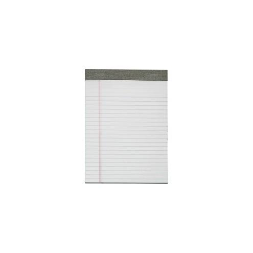 SKILCRAFT Writing Pad - 50 Sheets - 0.31" Ruled - 16 lb Basis Weight - 5" x 8" - White Paper - Gray Binder - Perforated, Back Board - 1Dozen