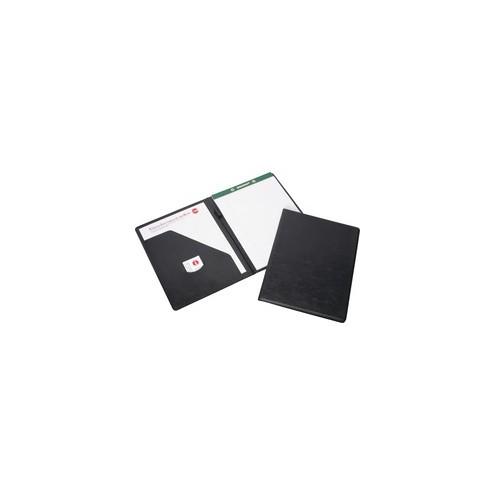 SKILCRAFT Economy Note Pad Binder - Letter - 8 1/2" x 11" Sheet Size - LeatherGrain, Vinyl - Black - 1 Each