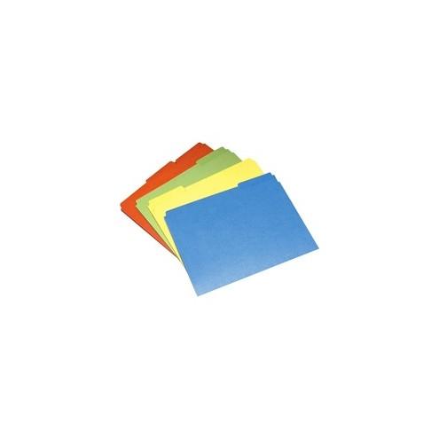 SKILCRAFT Colored File Folder - Letter - 8 1/2" x 11" Sheet Size - 3/4" Expansion - 1/3 Tab Cut - 11 pt. Folder Thickness - Paper - Assorted - 24 / Pack