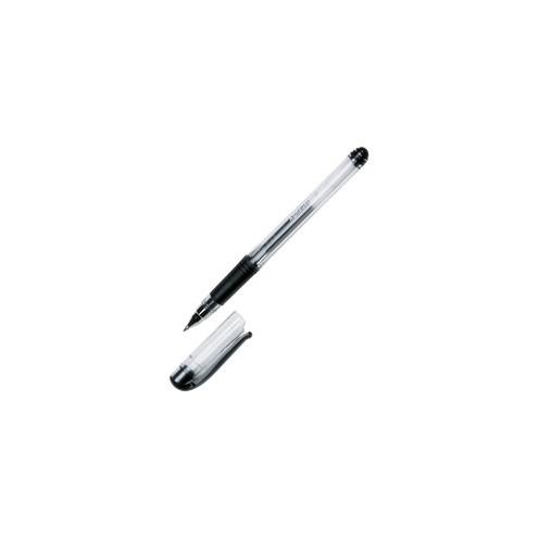 SKILCRAFT Alphagel Gel Pen - Medium Pen Point - Black Water Based Ink - Clear Barrel - 1 Dozen
