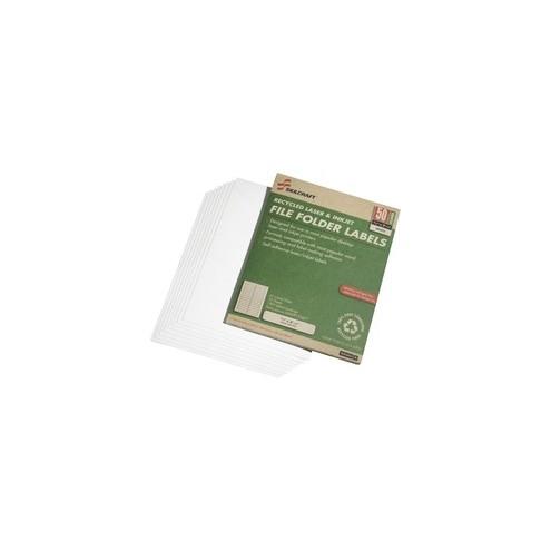 SKILCRAFT 1/3 Tab Laser Label - 2/3" Width x 3 7/16" Length - Rectangle - Laser, Inkjet - White - 30 / Sheet - 1500 / Box