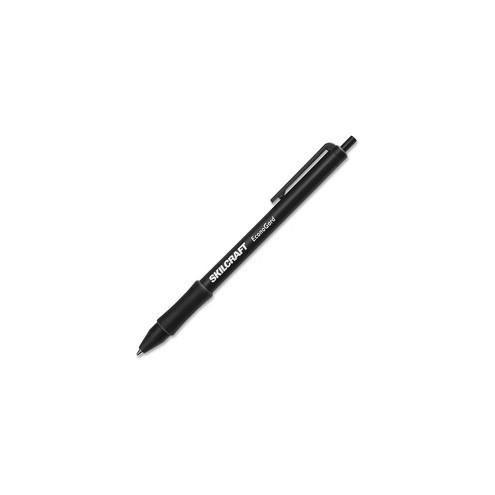 SKILCRAFT EconoGard Antimicrobial Pen - Medium Pen Point - Retractable - Black - Black Barrel - 1 Dozen